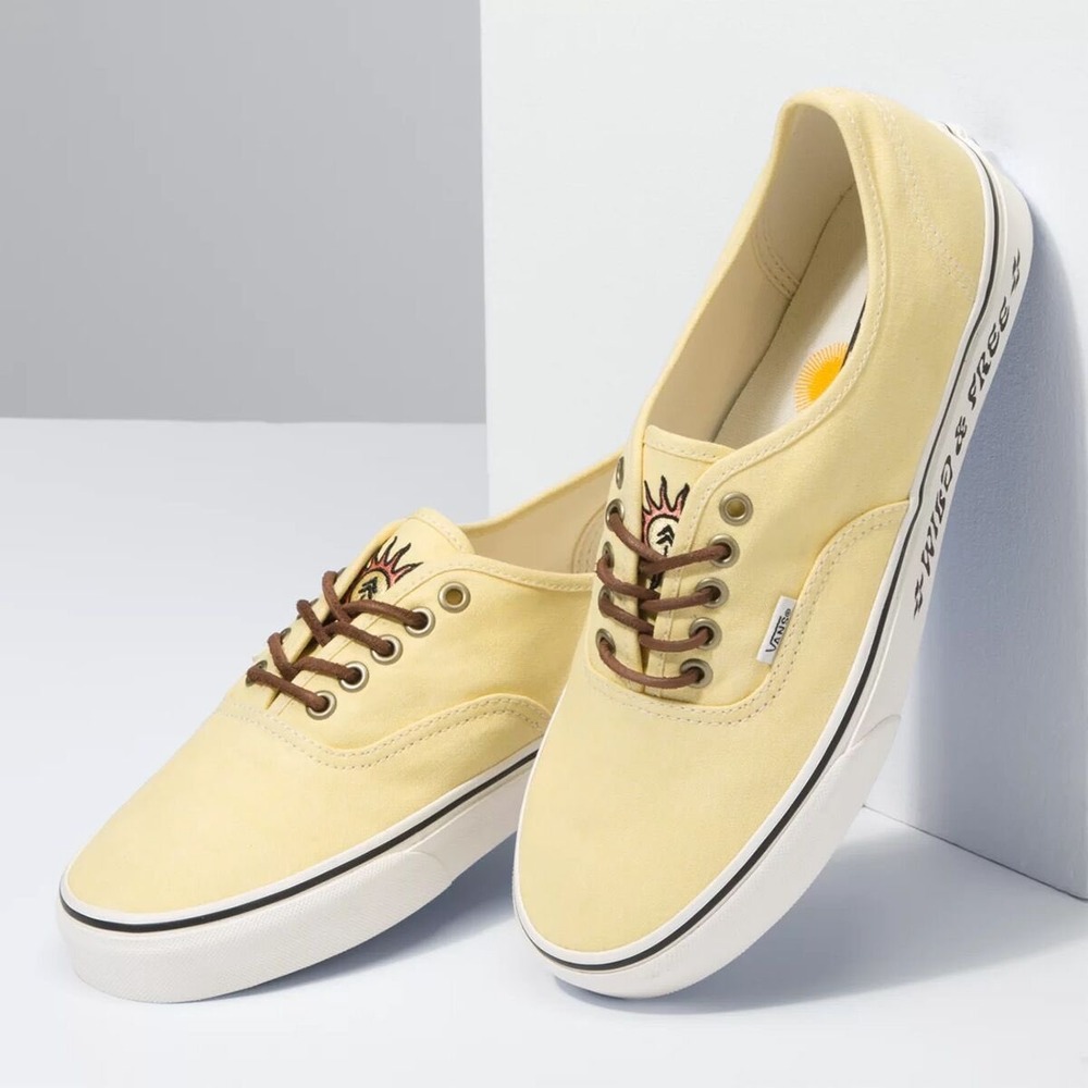 Vans x Parks Project Authentic Wild & Free Yellow Sneakers NEW Mens 6 Womens 7.5